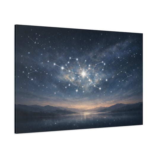 Tonal Gradient Constellation Map Starry Night Nature - Canvas Wall Art Print - YesArtYes