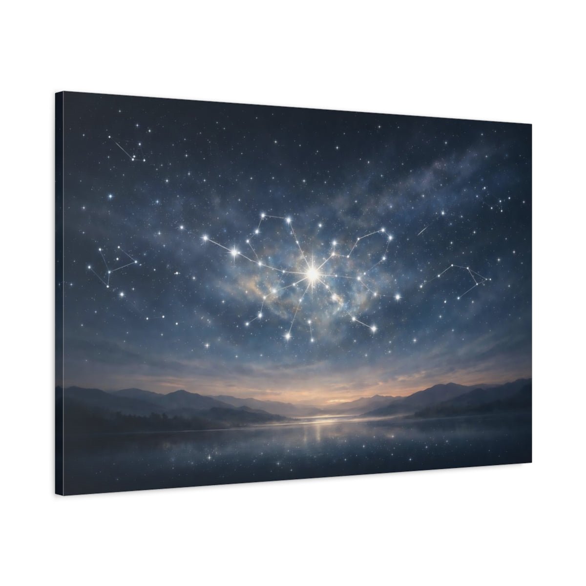 Tonal Gradient Constellation Map Starry Night Nature - Canvas Wall Art Print - YesArtYes