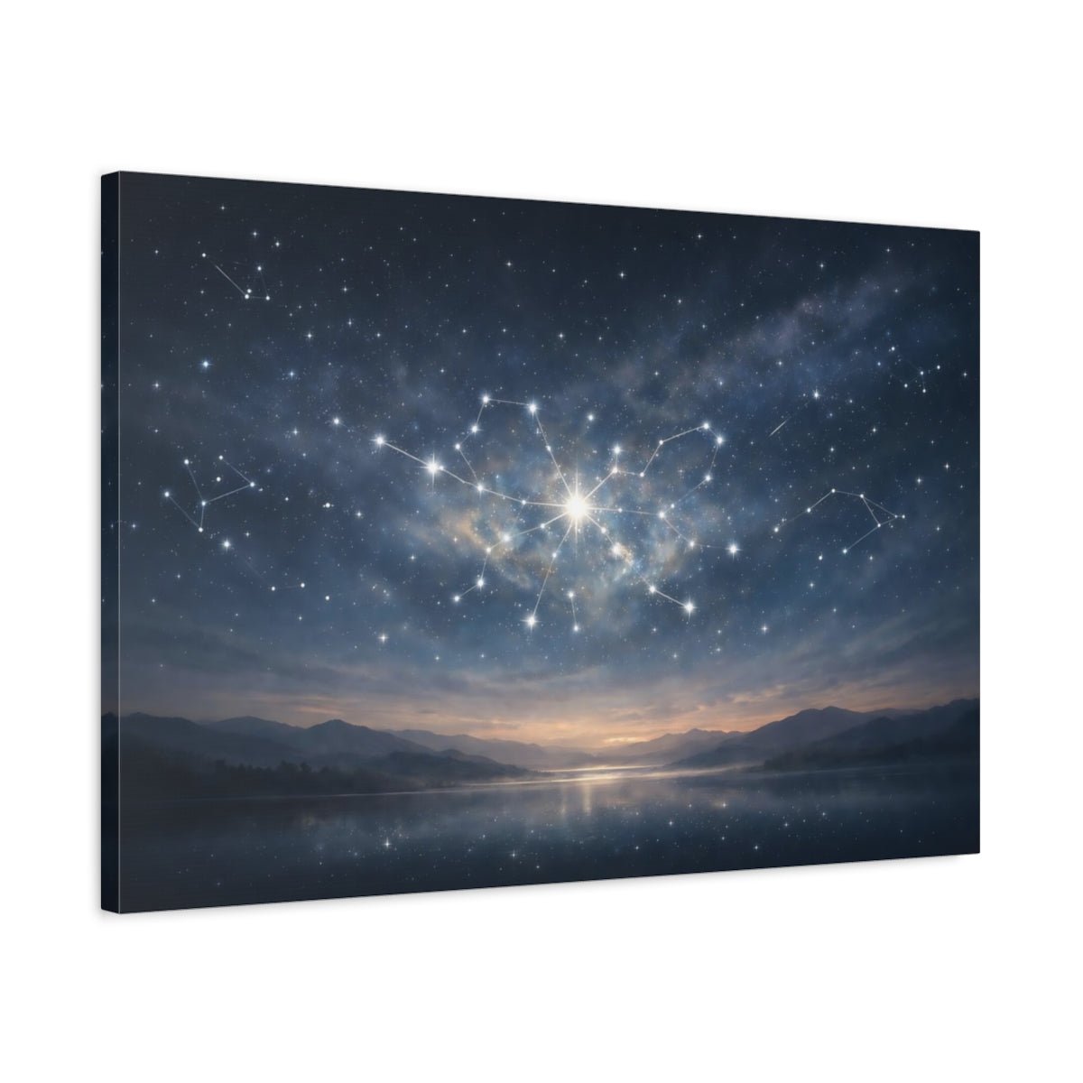 Tonal Gradient Constellation Map Starry Night Nature - Canvas Wall Art Print - YesArtYes