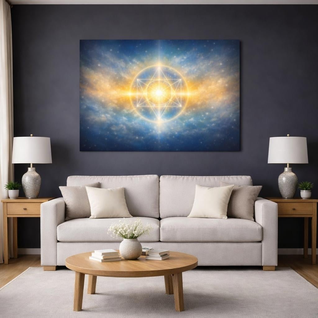 Tonal Gradient Cosmic Pattern Symbol Abstract - Canvas Wall Art Print - YesArtYes