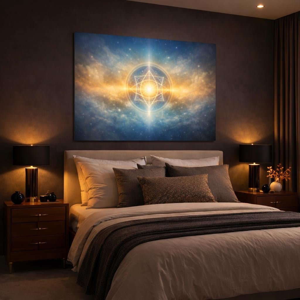 Tonal Gradient Cosmic Pattern Symbol Abstract - Canvas Wall Art Print - YesArtYes