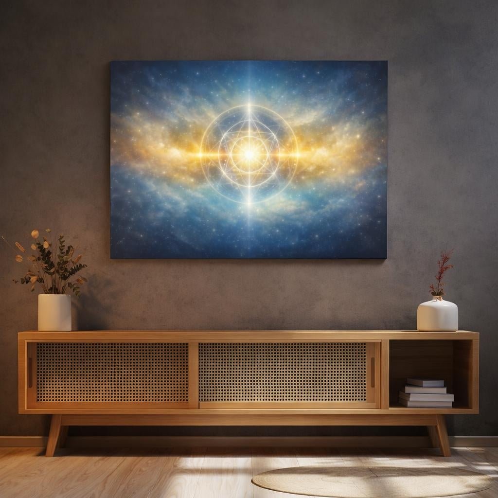 Tonal Gradient Cosmic Pattern Symbol Abstract - Canvas Wall Art Print - YesArtYes