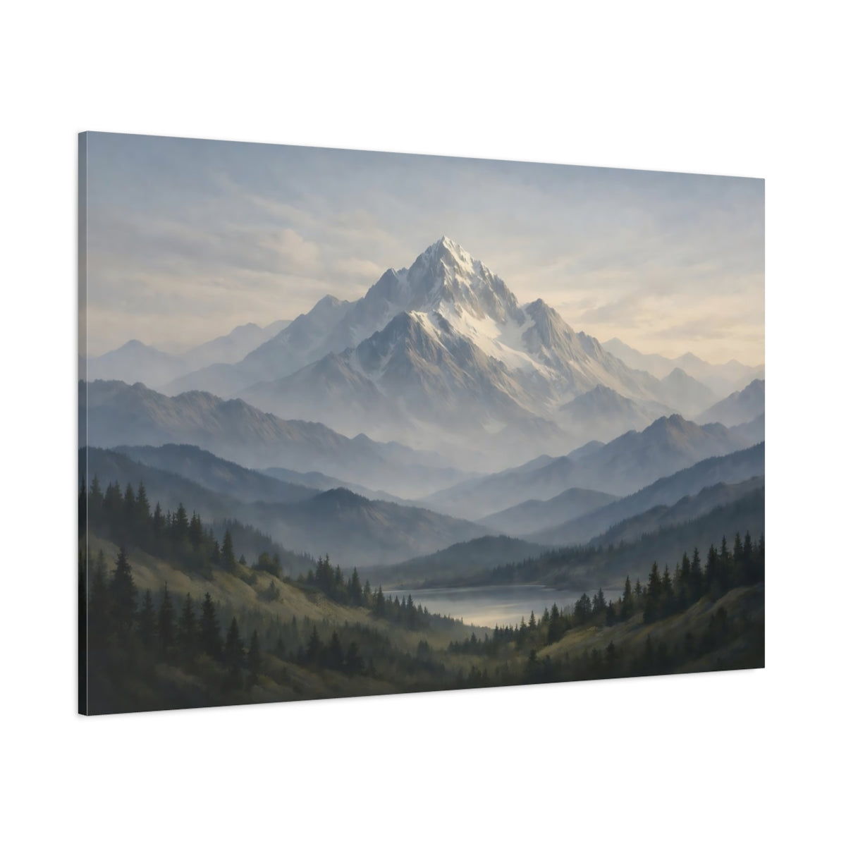 Tonal Gradient Mountain Neutral shown as stretched canvas wall art