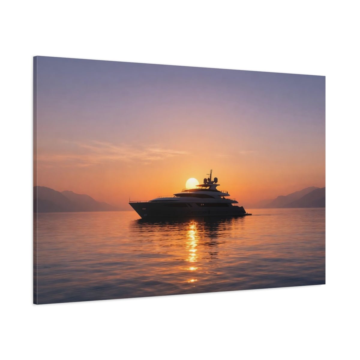 Tonal Gradient Yacht Luxury Nature - Canvas Wall Art Print - YesArtYes