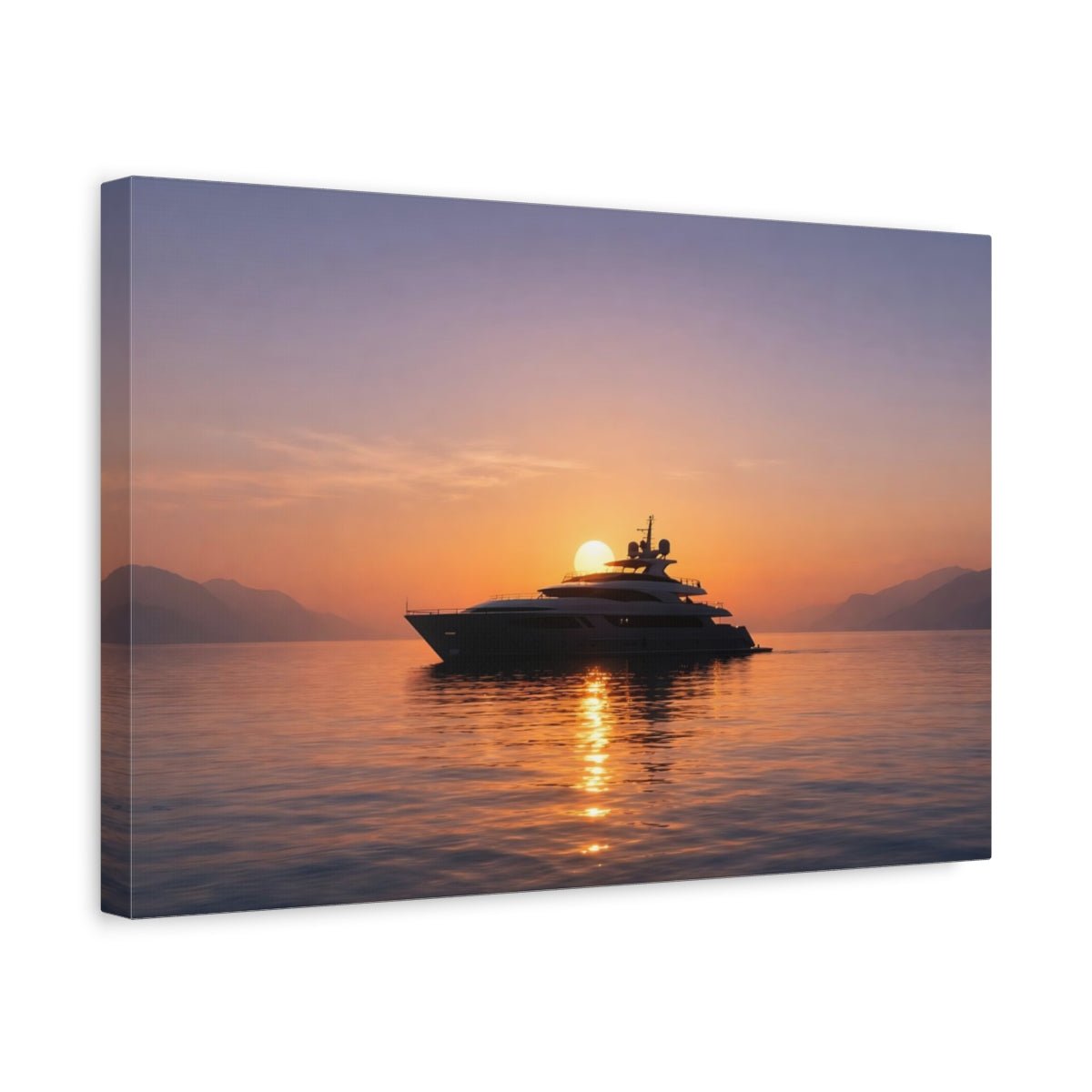 Tonal Gradient Yacht Luxury Nature - Canvas Wall Art Print - YesArtYes