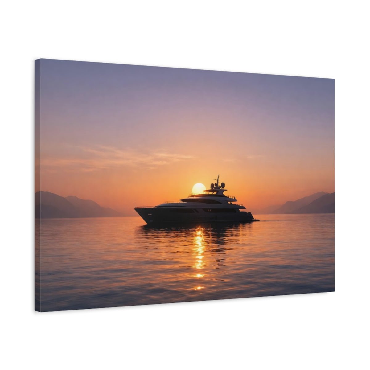 Tonal Gradient Yacht Luxury Nature - Canvas Wall Art Print - YesArtYes
