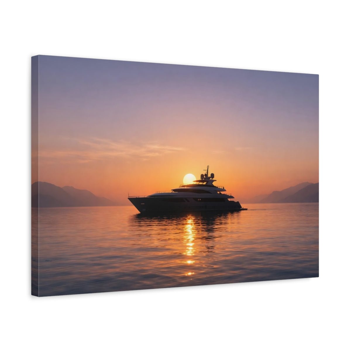 Tonal Gradient Yacht Luxury Nature - Canvas Wall Art Print - YesArtYes