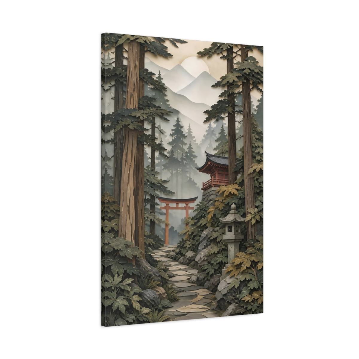 Main Mockup. Torii Gate In Forest shown as canvas print