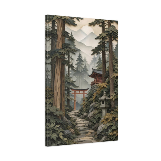 Main Mockup. Torii Gate In Forest shown as canvas print