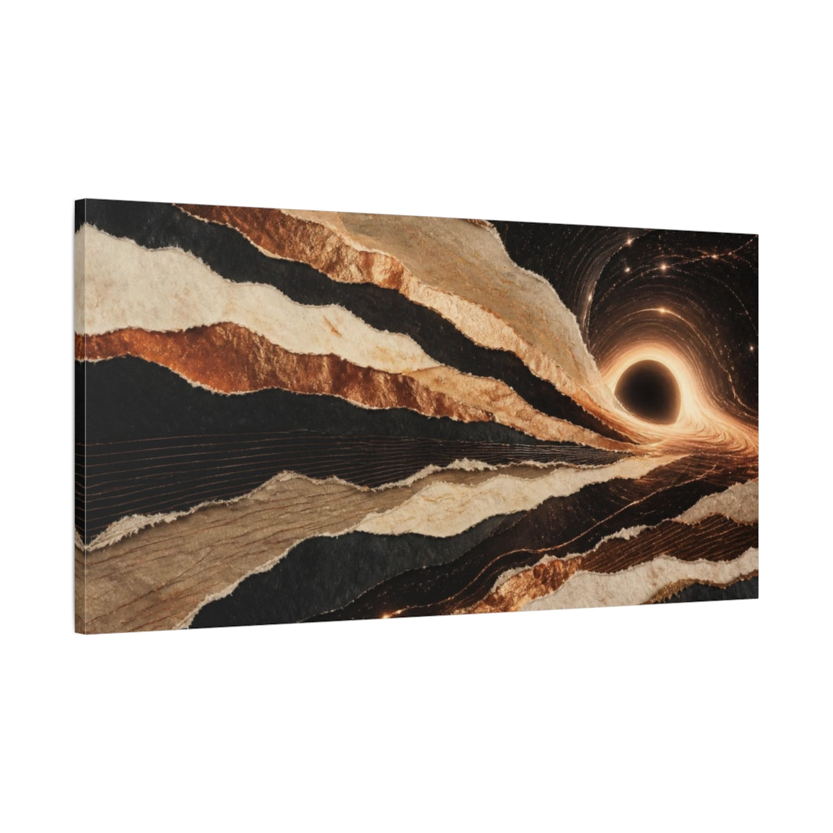 Main Mockup. Torn Paper Black Hole shown as canvas print