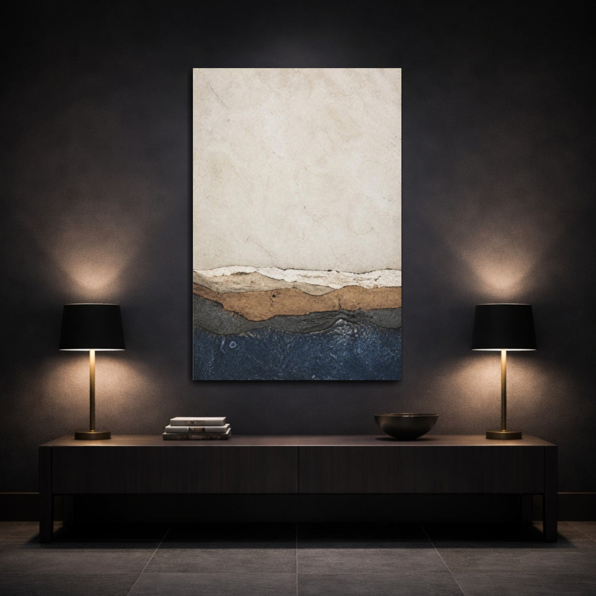 Mockup 3. Torn Paper Horizon shown as canvas print