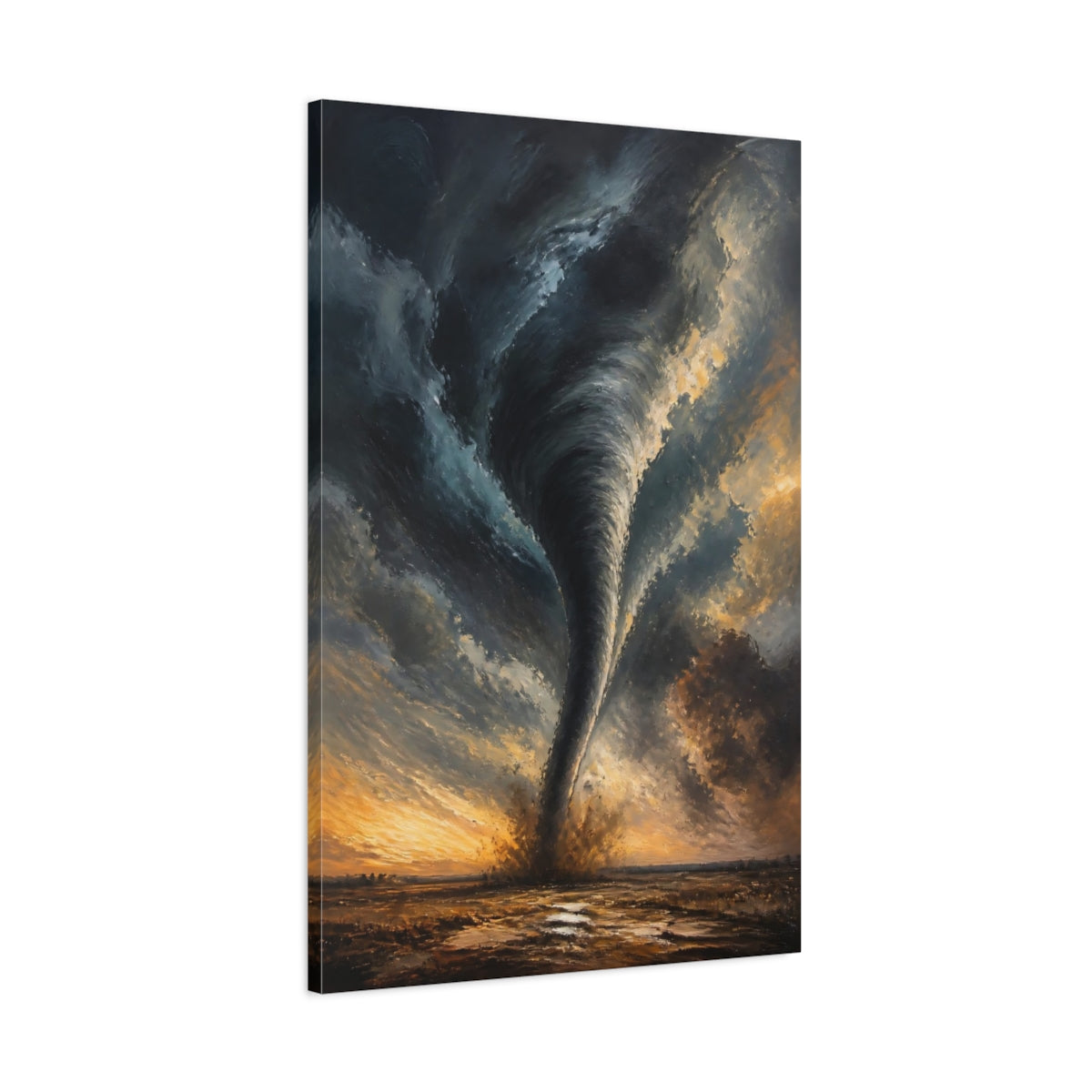Main Mockup. Tornado At Sunset shown as canvas print