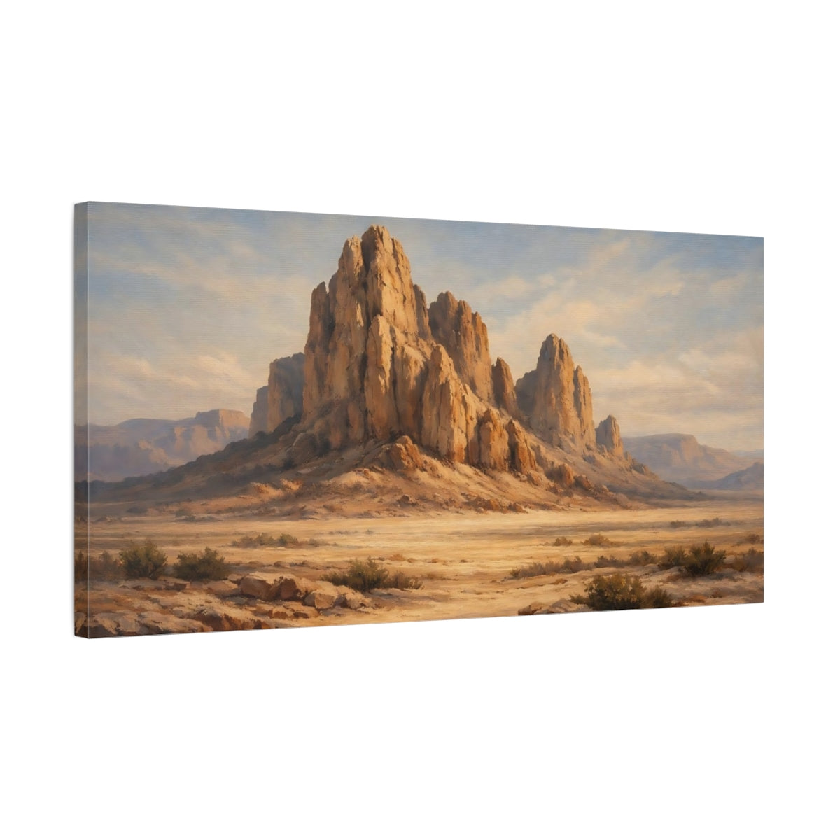 Side Mockup 2. Nature Desert Mountains Sandstone Mountains shown as stretched canvas wall art