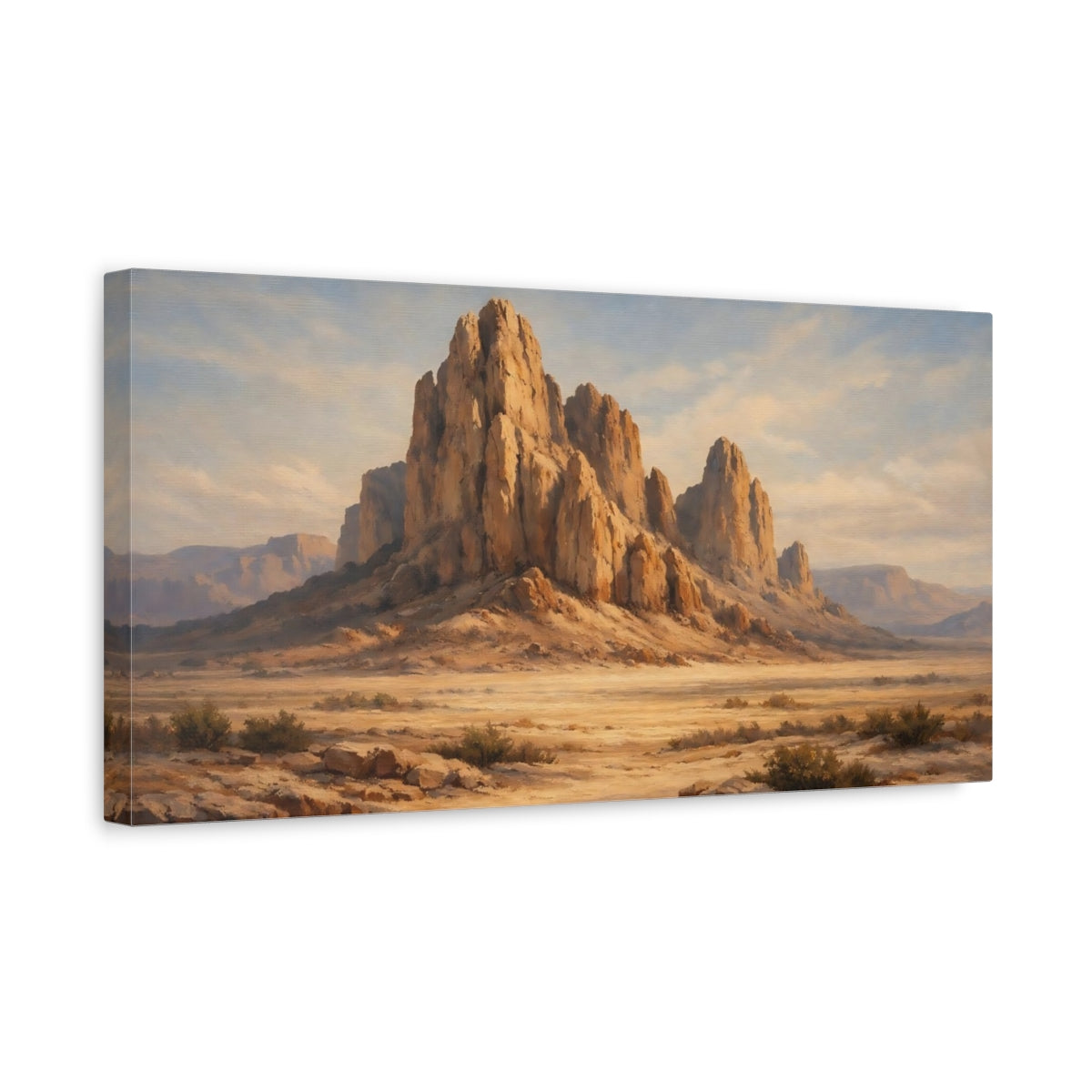 Side Mockup 3. Nature Desert Mountains Sandstone Mountains shown as stretched canvas wall art