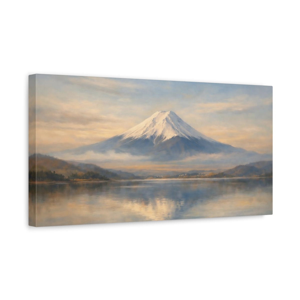 Side Mockup 3. Nature Mount Fuji Mount Fuji Landscape shown as stretched canvas wall art