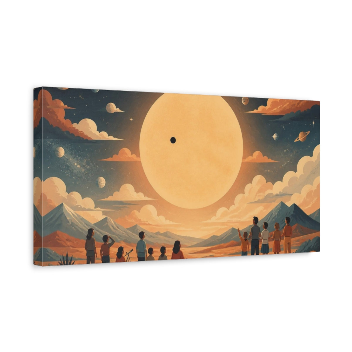 Side Mockup 3. Transit Of Venus Over Sun shown as canvas print