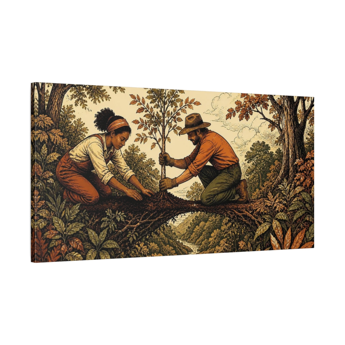 Main Mockup. Tree Planting Motivation shown as canvas print
