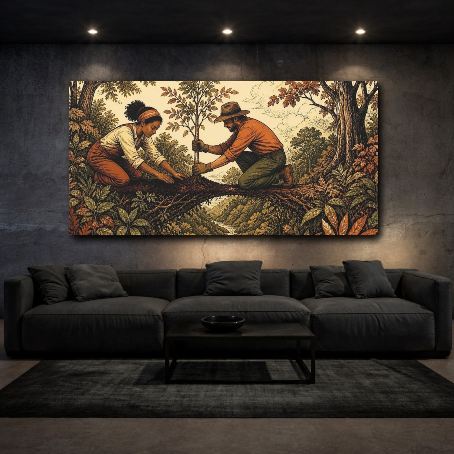 Mockup 3. Tree Planting Motivation shown as canvas print