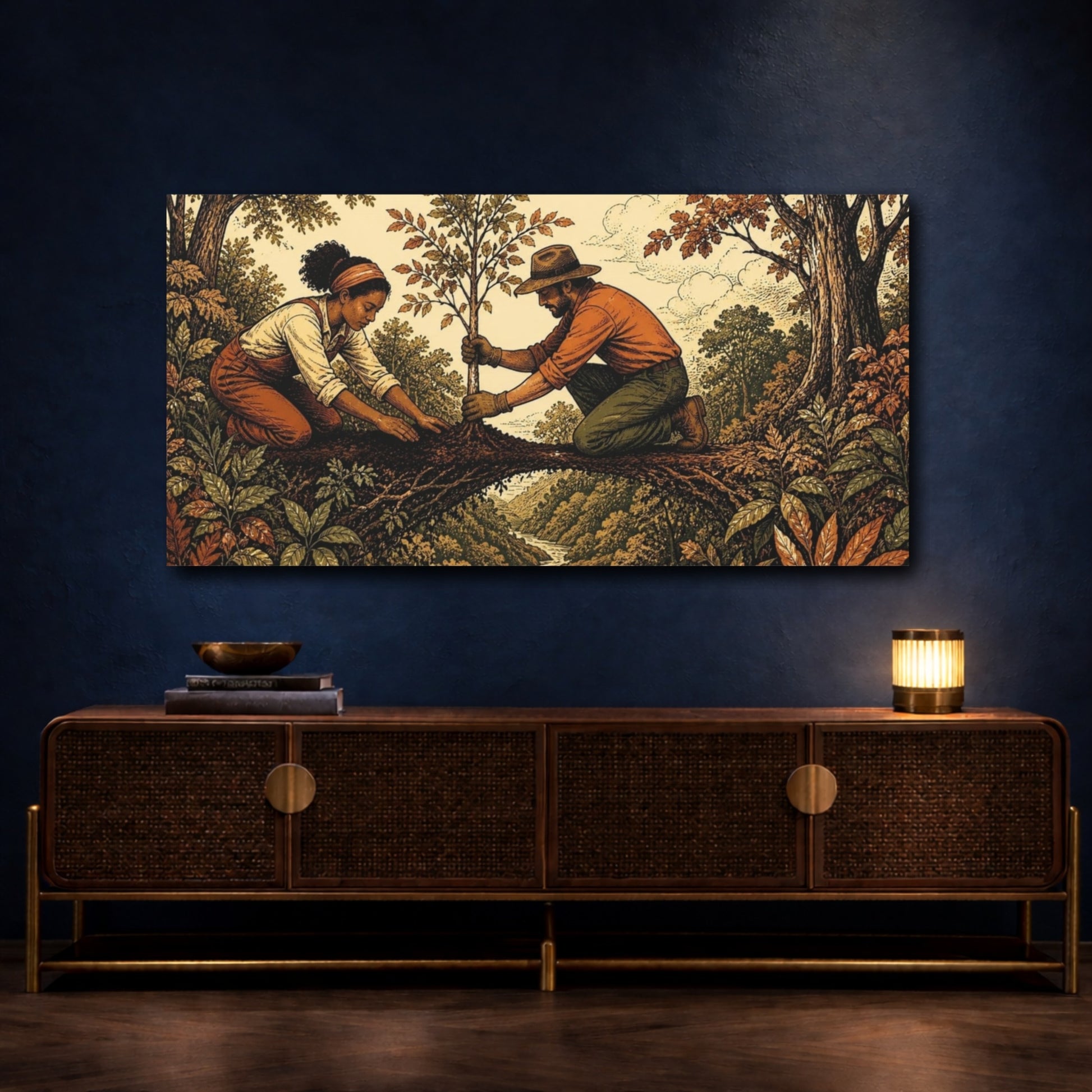 Mockup 4. Tree Planting Motivation shown as canvas print