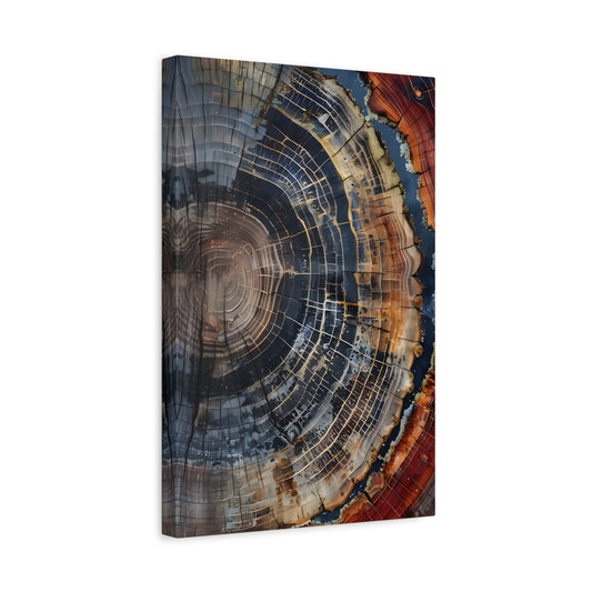 Tree Ring Abstract Colorful Canvas Minimalist Wall Art, Modern Farmhouse Decor - YesArtYes