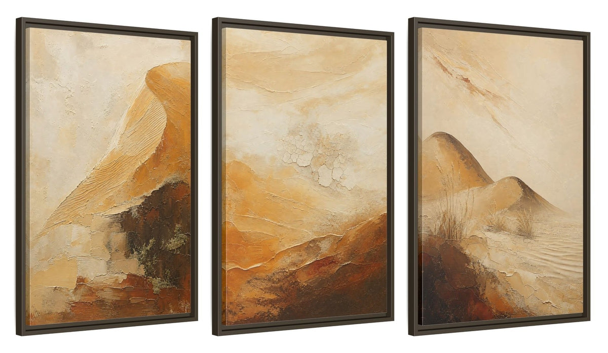 Framed canvas set of three, side view - 20x30 Inch Espresso