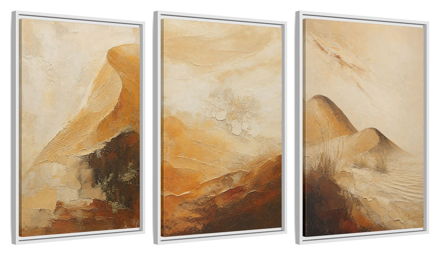 Framed canvas set of three, side view - 20x30 Inch White