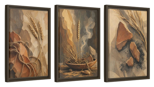 Framed canvas set of three - 12x18 Inch Espresso