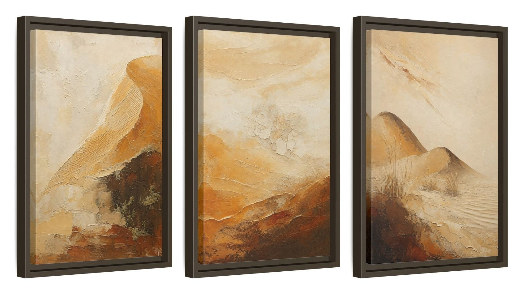 Framed canvas set of three - 12x18 Inch Espresso