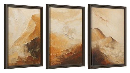 Framed canvas set of three - 12x18 Inch Espresso