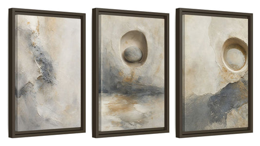 Framed canvas set of three - 12x18 Inch Espresso