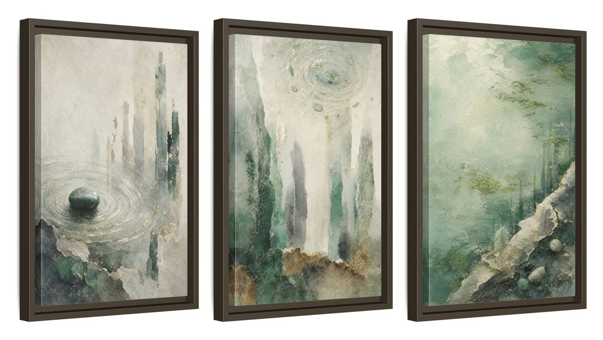 Framed canvas set of three - 12x18 Inch Espresso