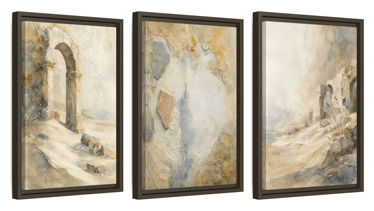 Framed canvas set of three - 12x18 Inch Espresso
