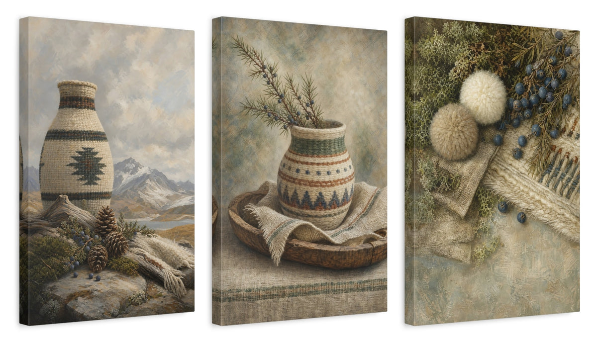 Canvas set of three, side view - 12x18 Inch