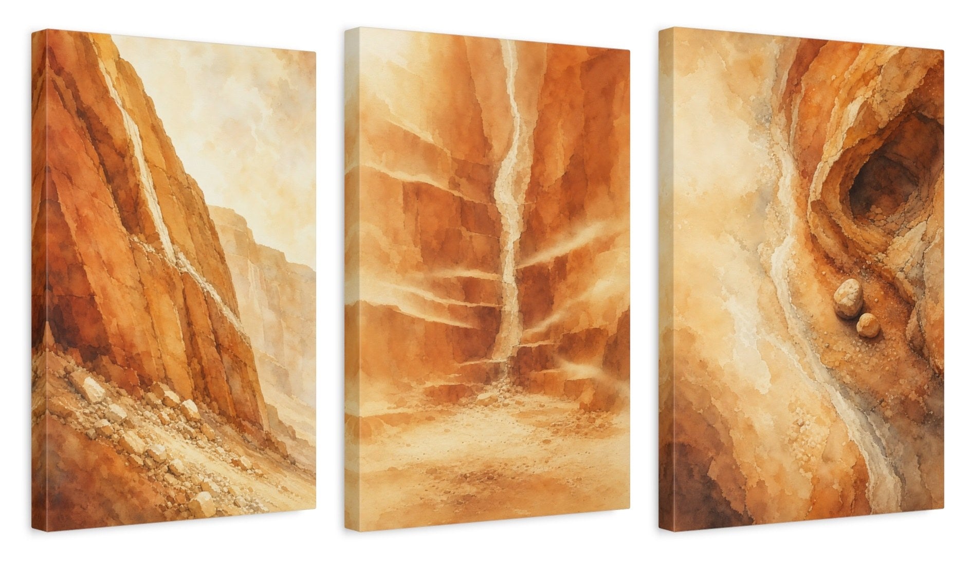 Canvas set of three, side view - 12x18 Inch