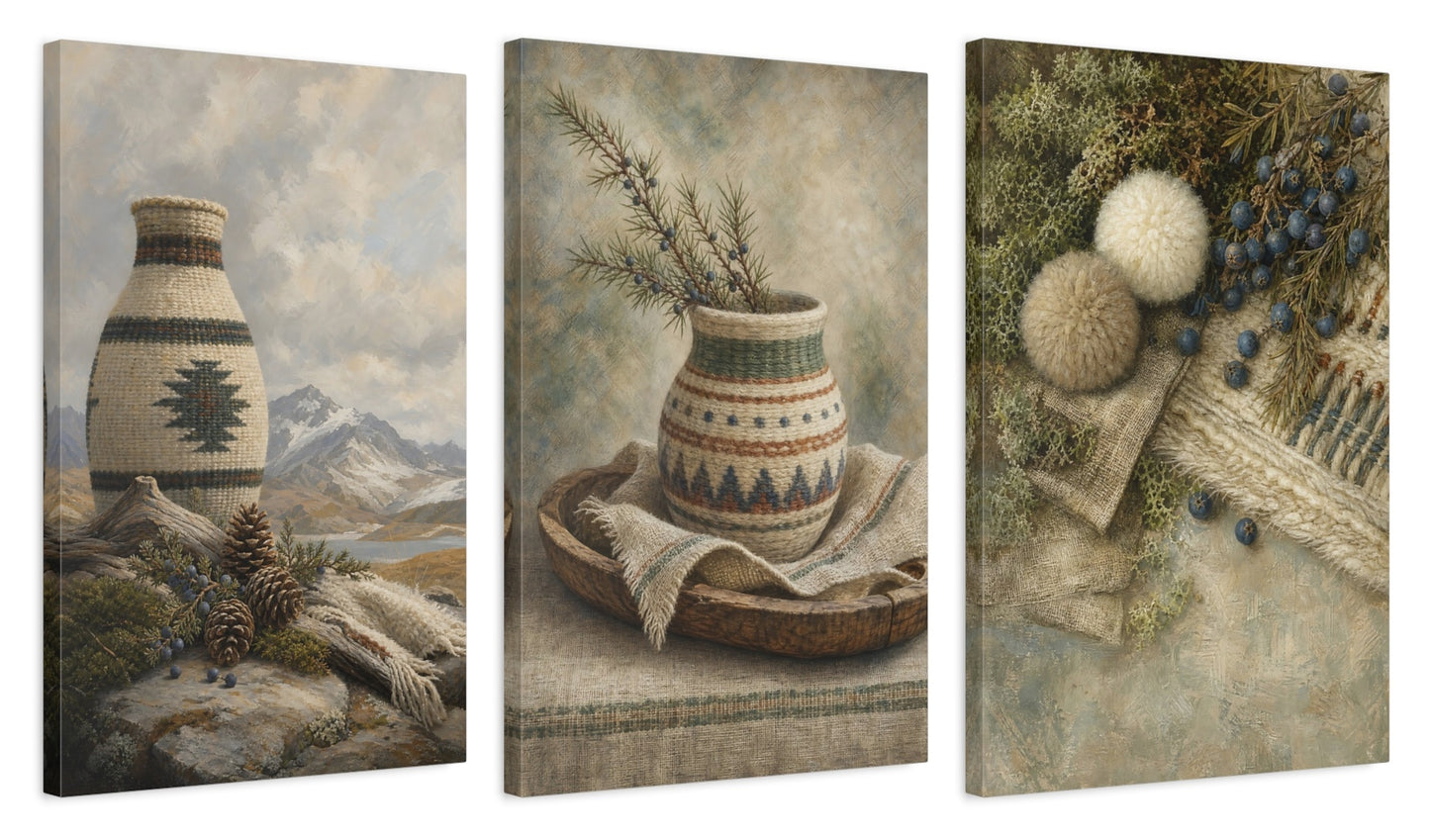 Canvas set of three, side view - 16x24 Inch