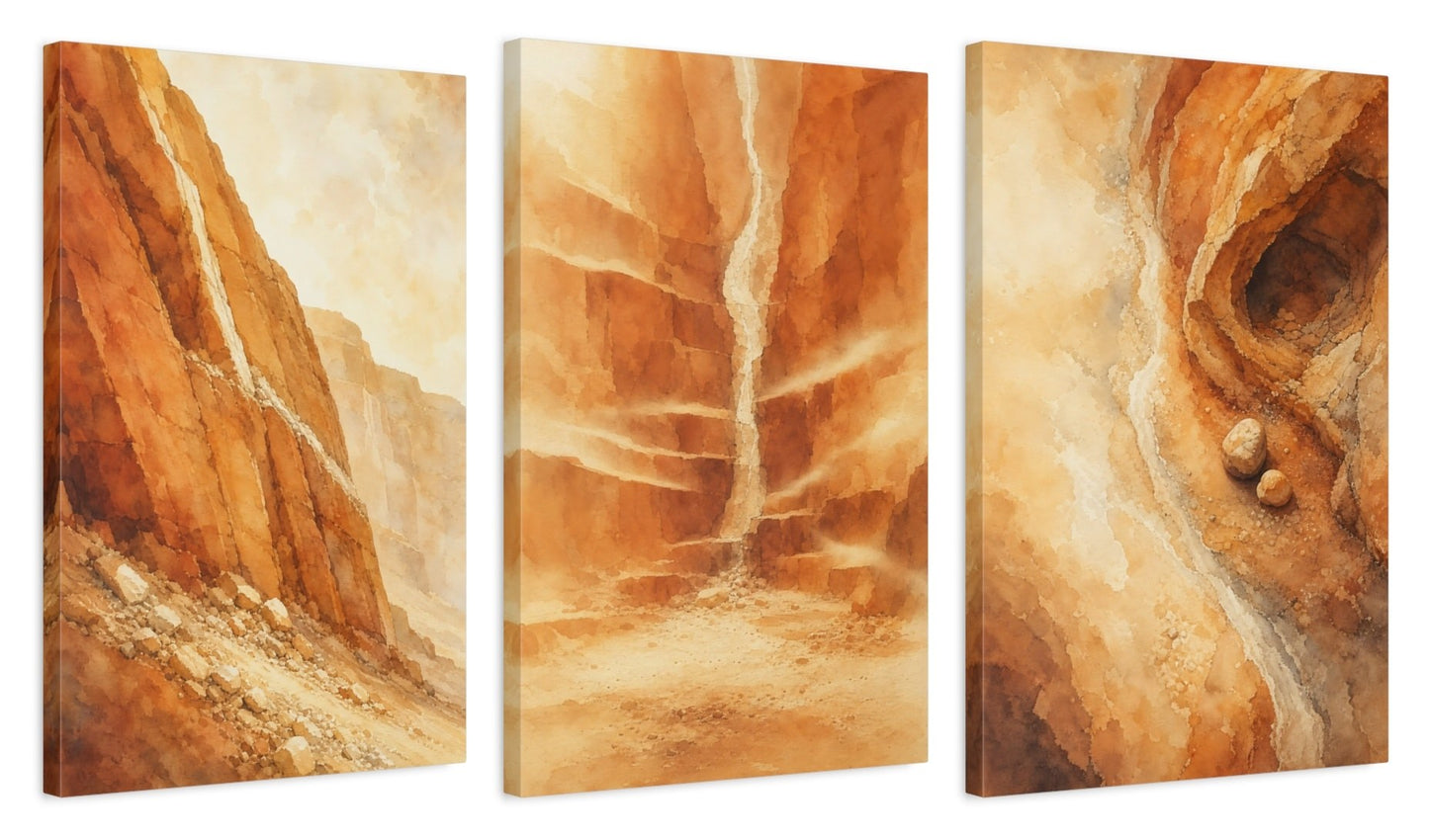 Canvas set of three, side view - 16x24 Inch