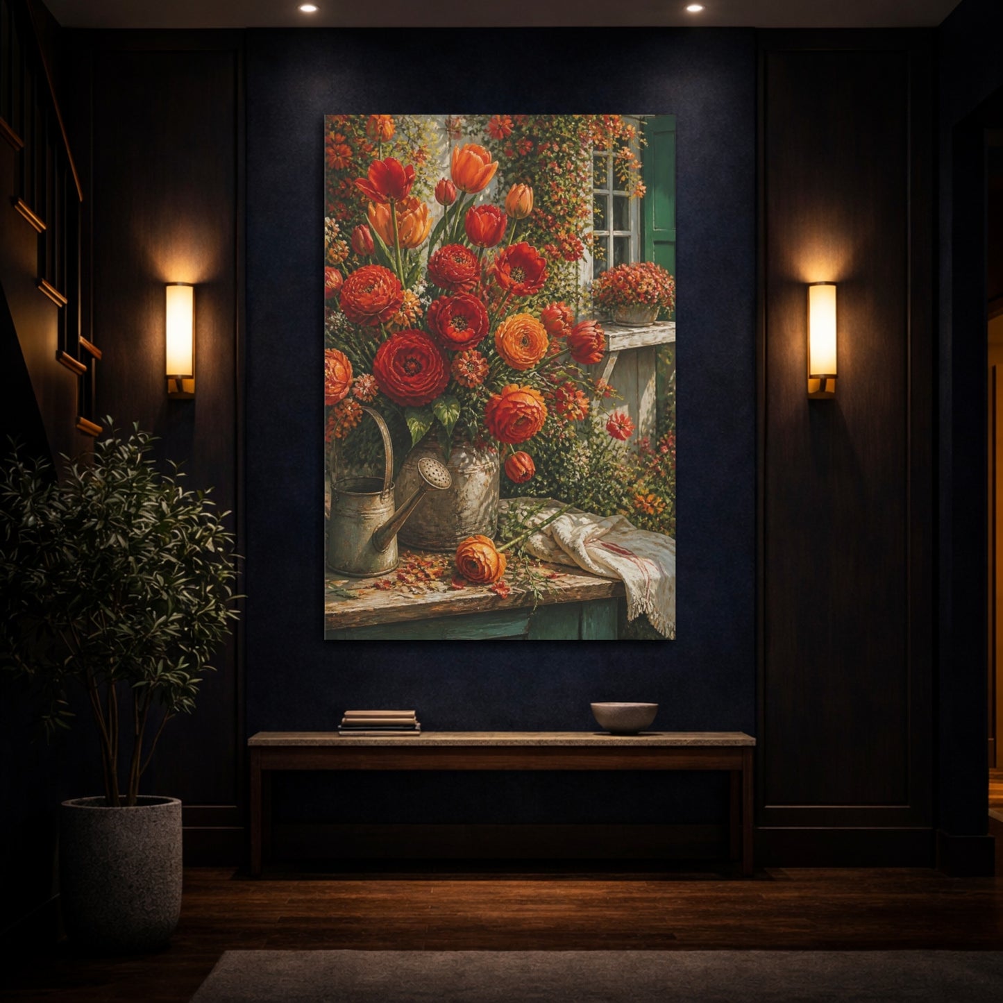 Mockup 4. Tulip Flowers On Porch shown as canvas print