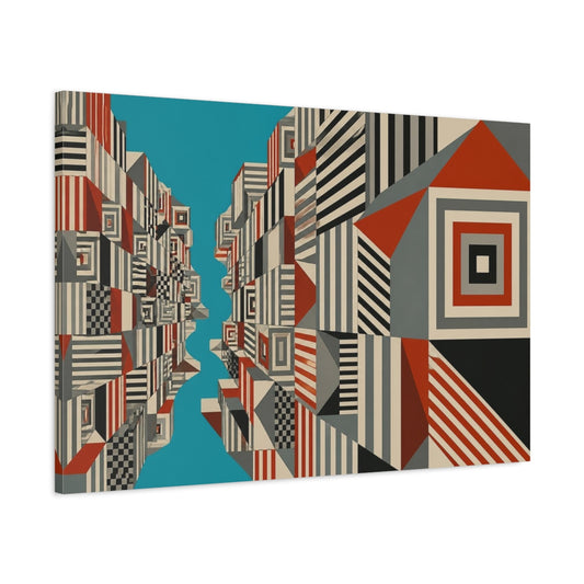 Main Mockup. Turquoise Canyon City Blocks shown as canvas print