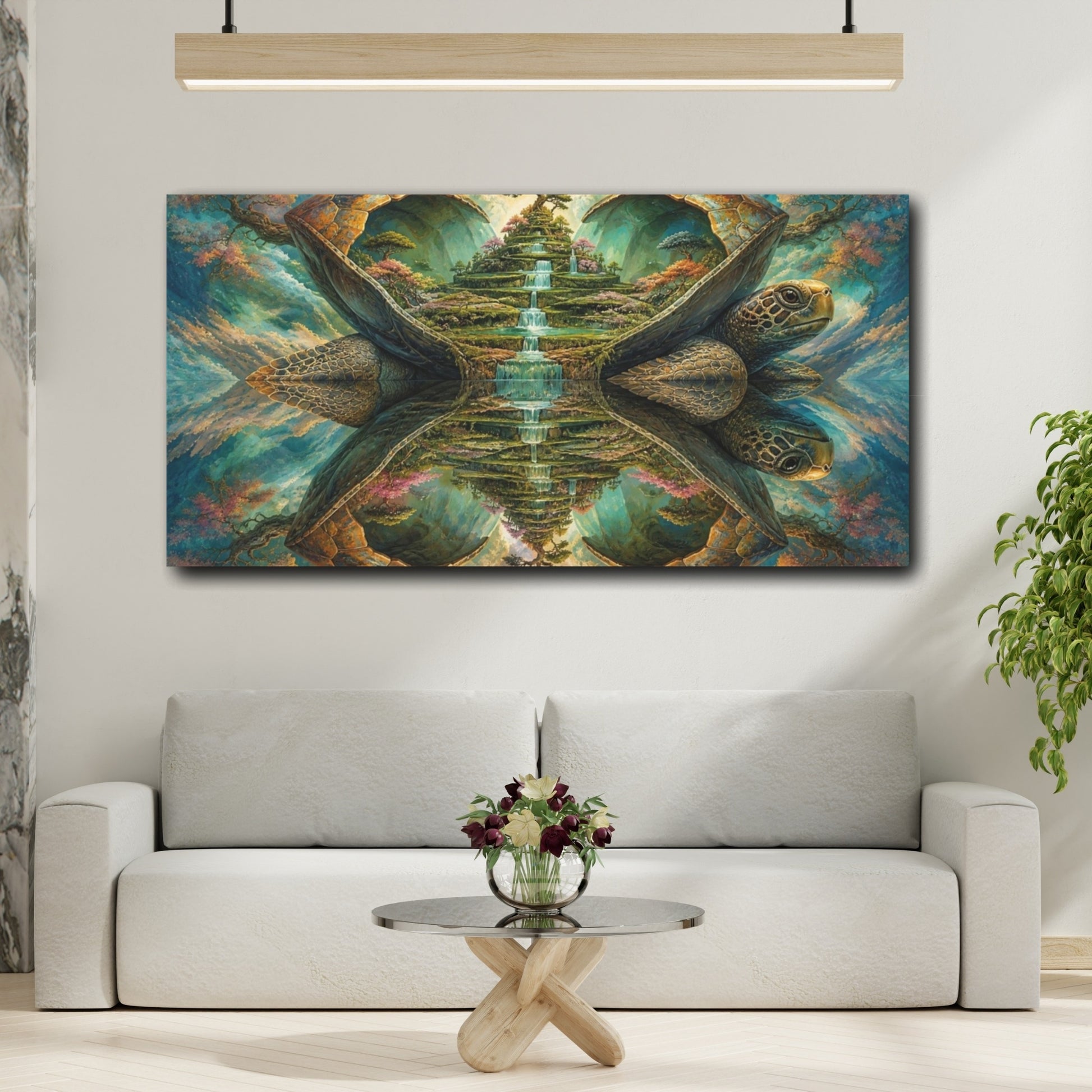 Mockup 2. Turtle Shell Garden shown as canvas print
