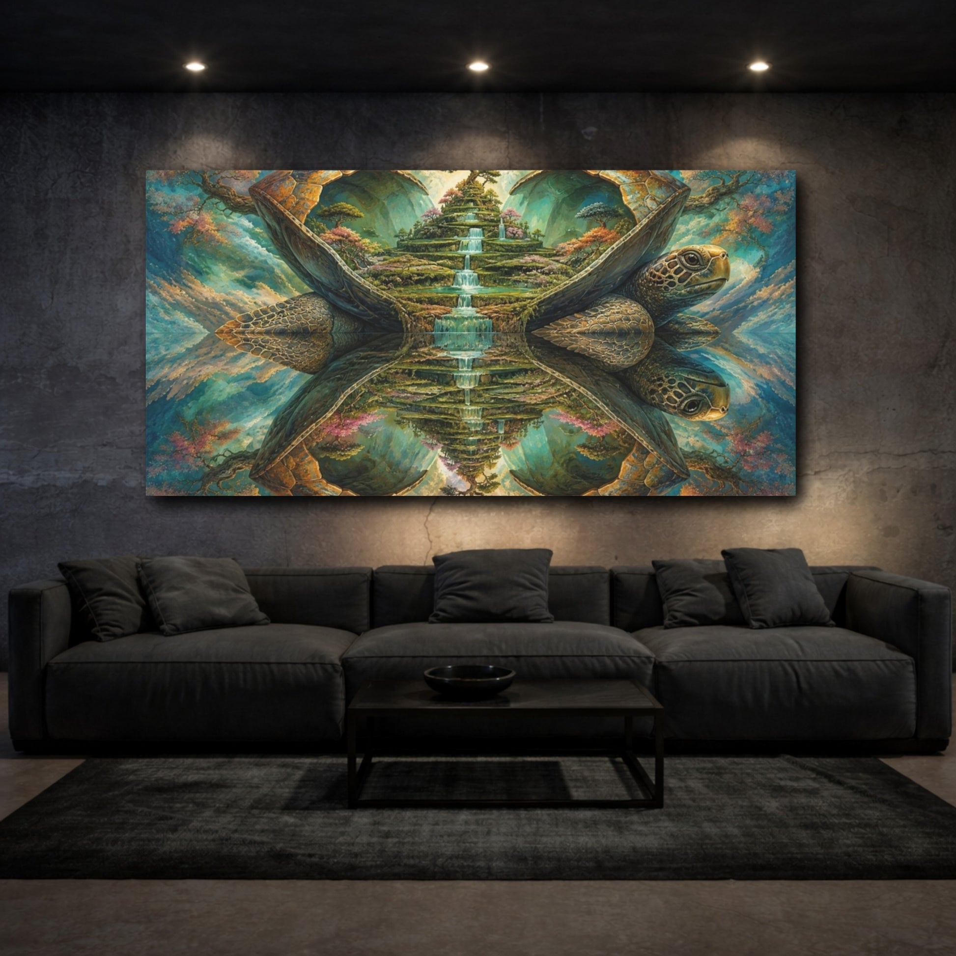 Mockup 3. Turtle Shell Garden shown as canvas print