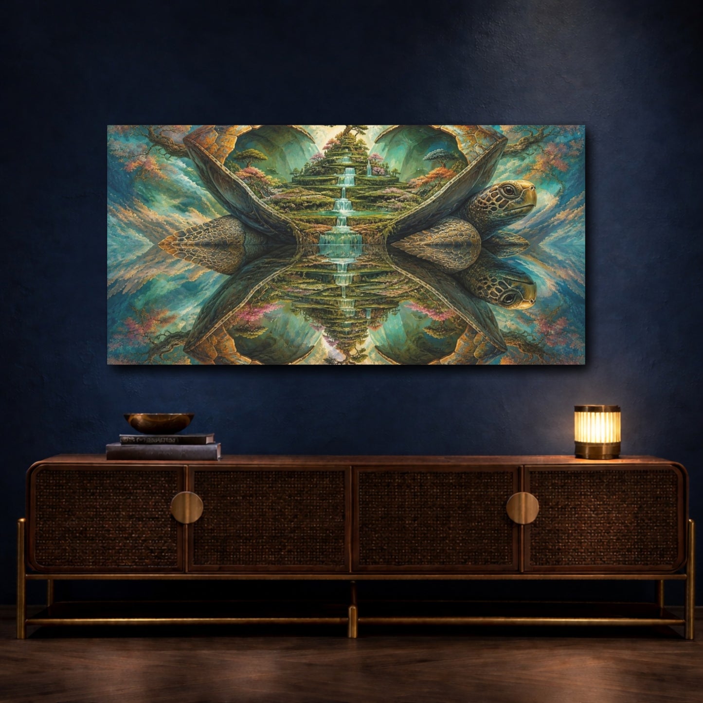 Mockup 4. Turtle Shell Garden shown as canvas print