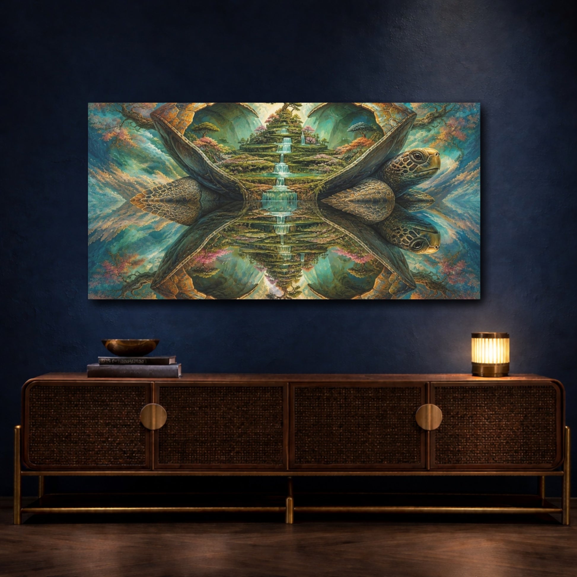 Mockup 4. Turtle Shell Garden shown as canvas print