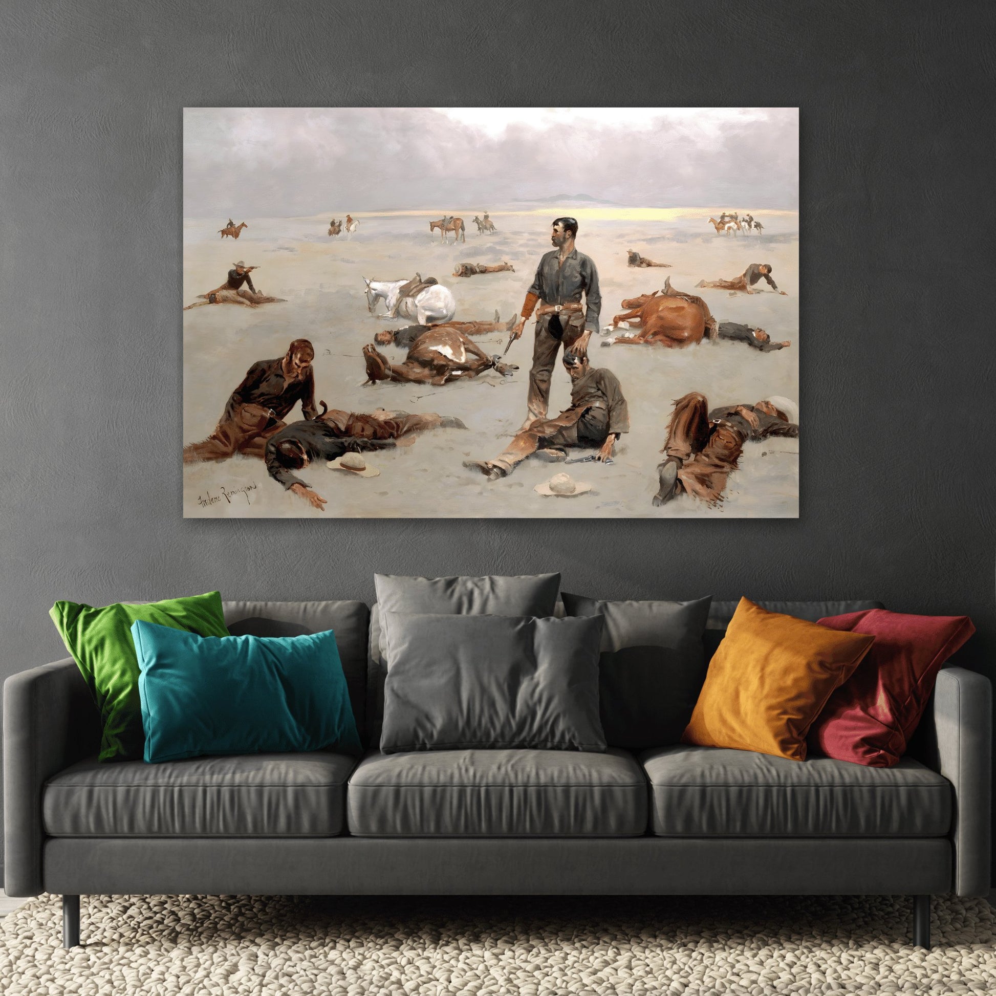 Unbranded Cow Cost - Western Remington Canvas Wall Art Print