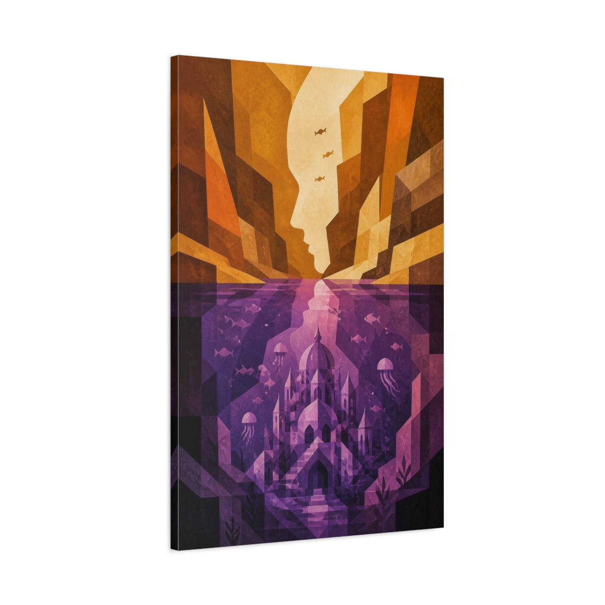 Main Mockup. Underwater Palace Illusion shown as canvas print