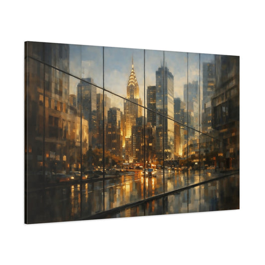 Main Mockup. Urban Glass Reflection Sharp Highlight shown as stretched canvas wall art