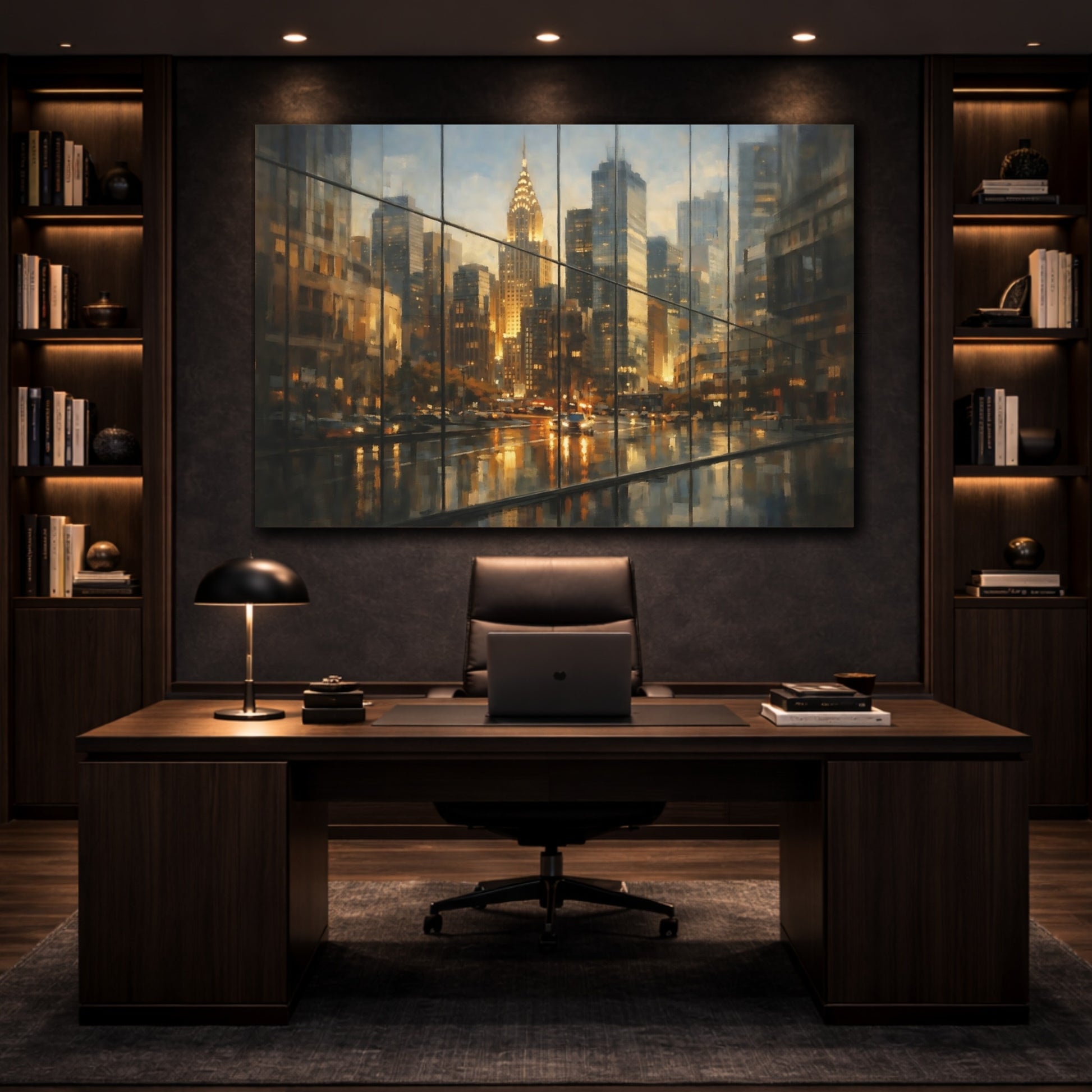 Mockup 4. Urban Glass Reflection Sharp Highlight shown as stretched canvas wall art