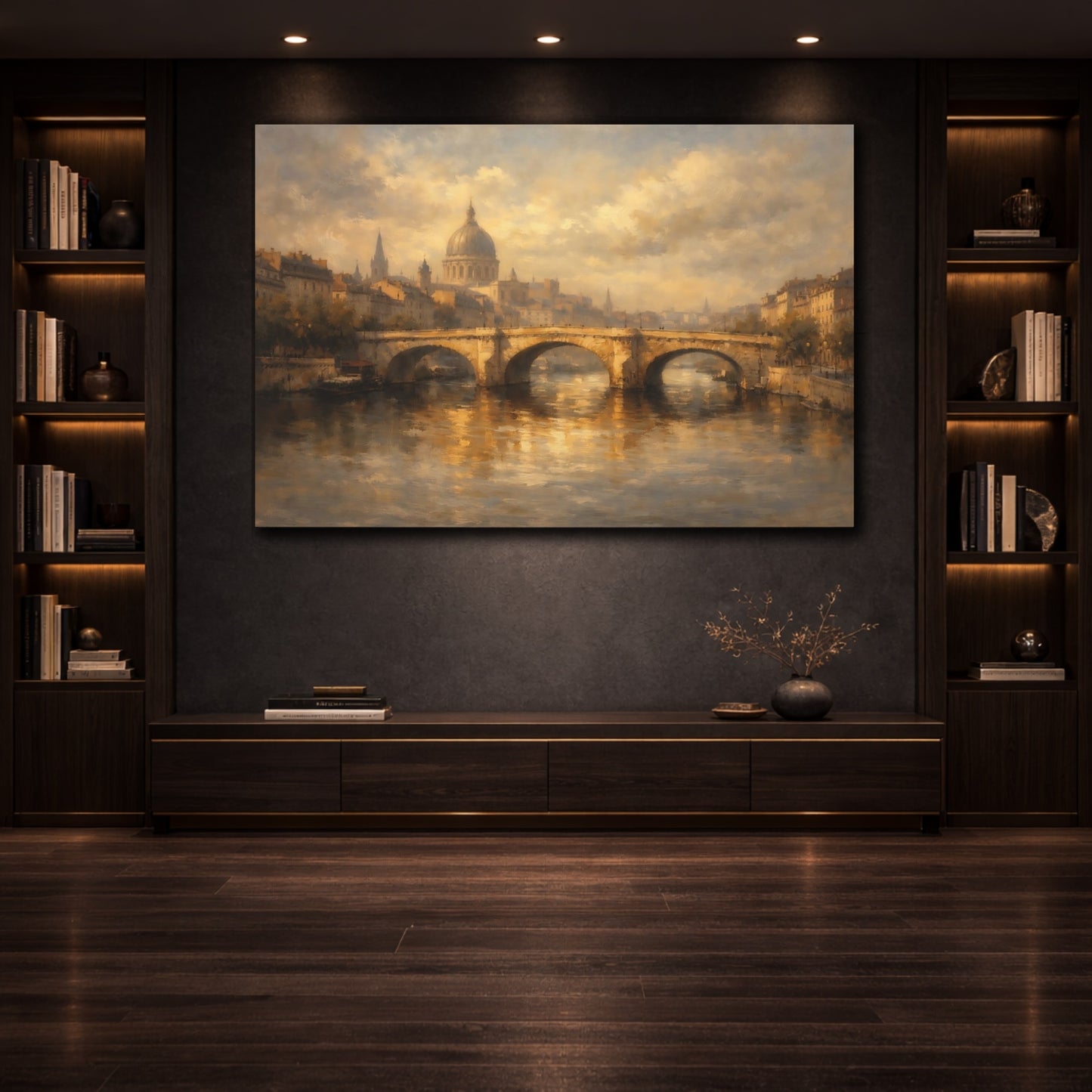 Mockup 3. Urban Heavy Plaster Texture Dramatic Light shown as stretched canvas wall art