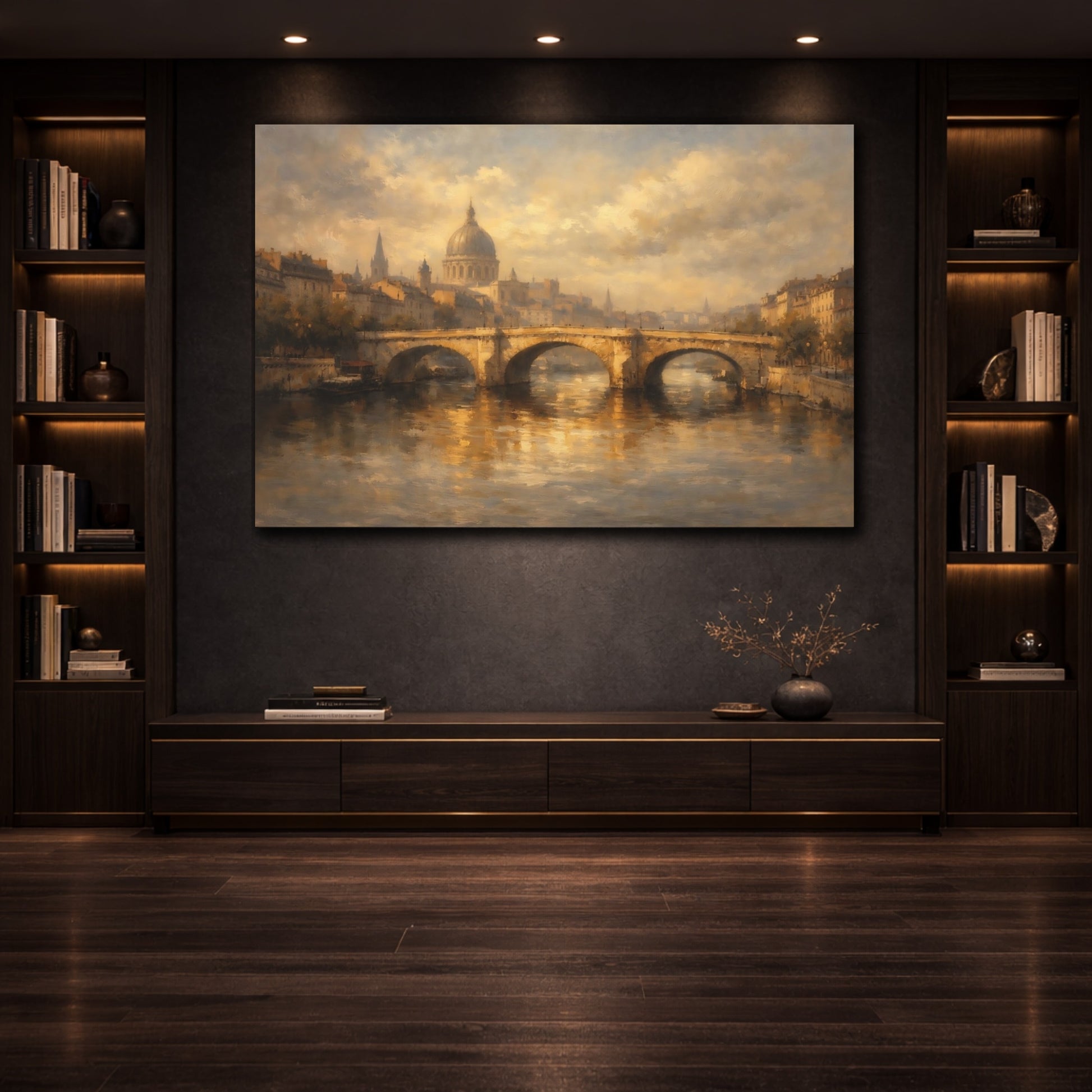 Mockup 3. Urban Heavy Plaster Texture Dramatic Light shown as stretched canvas wall art