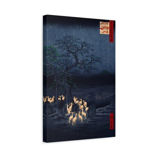 Utagawa Hiroshige Kitsunebi New Years Night - Canvas Wall Art Print