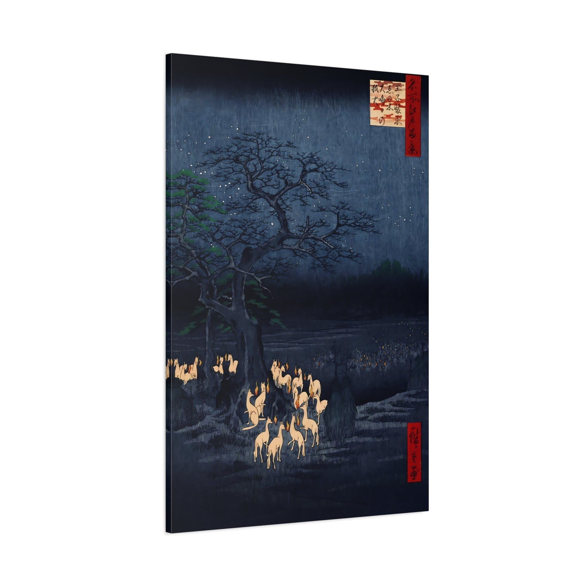 Utagawa Hiroshige Kitsunebi New Years Night - Canvas Wall Art Print